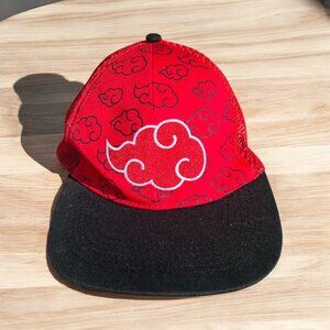 Naruto Shippuden Youth Akatsuki Snapback Hat Red/Black Mesh Adjustable By New Er